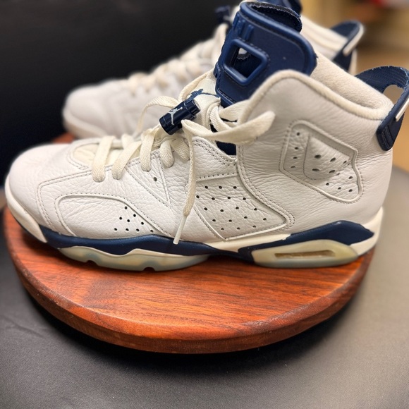 Air Jordan 6 retro " midnight navy" 2022 White/Blue Baskettball Shoe - Picture 7 of 13